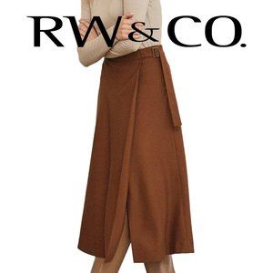 NWT | High-Waisted Twill Midi Skirt - 32.5"